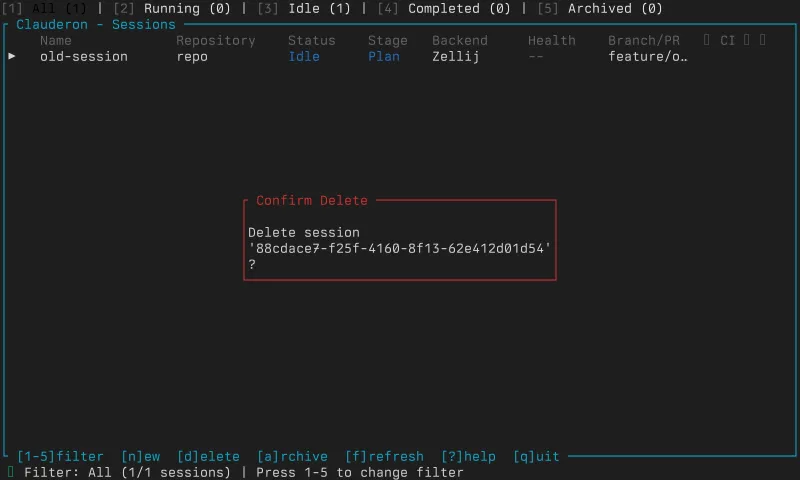 TUI Delete Confirmation