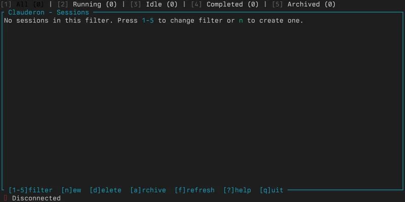 TUI Empty Session List